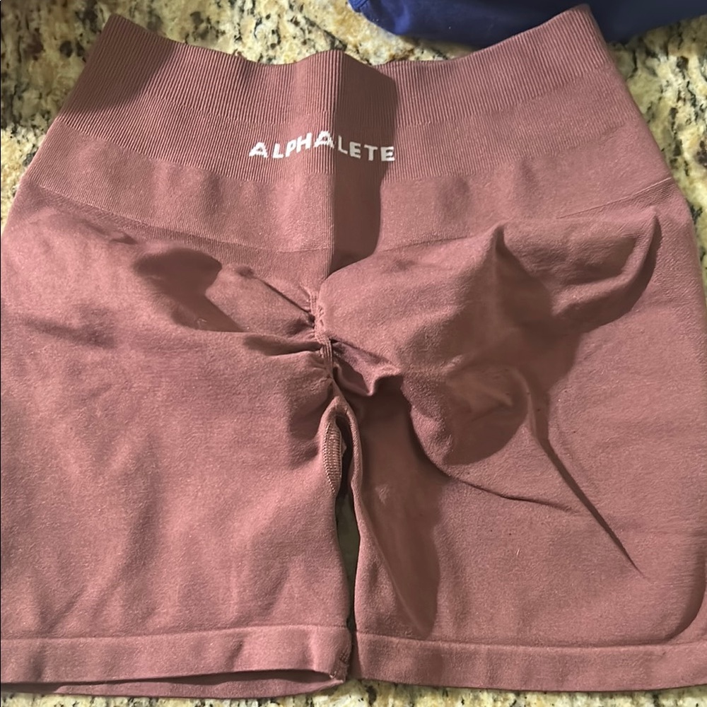 Alphalete Pink Athletic Shorts High-Waisted Stretch